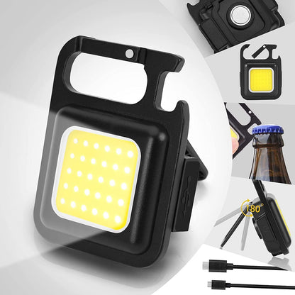 Mini LED COB Flashlight , Keychain Light,500 Lumen Rechargeable Flashlights